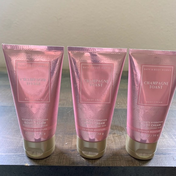 Bath & Body Works Champagne Toast Body Cream Lot 2 Travel 2.5oz Moisturizer READ - Picture 1 of 3